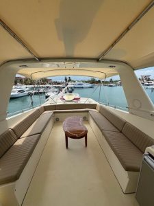 cockpit, Hatteras 70, trawler for sale