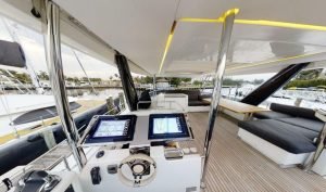 helm, Lagoon 630 MY, power catamaran for sale