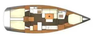 Dufour 405 Grand Large layout drawing 1
