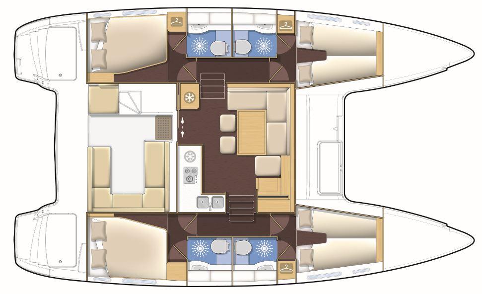 diagram, Lagoon 400, catamaran for sale