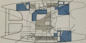 diagram, Manta 42, catamaran for sale