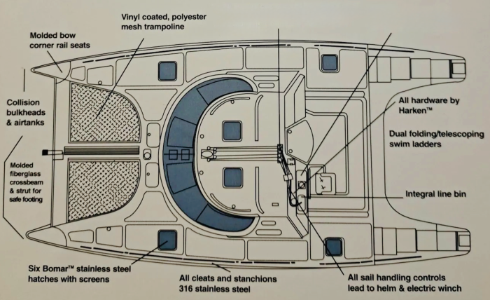 diagram, Manta 42, catamaran for sale