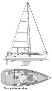 Beneteau 361 layout drawing 1