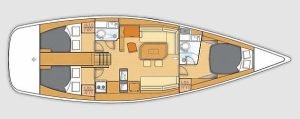 Beneteau 45 First layout drawing 1