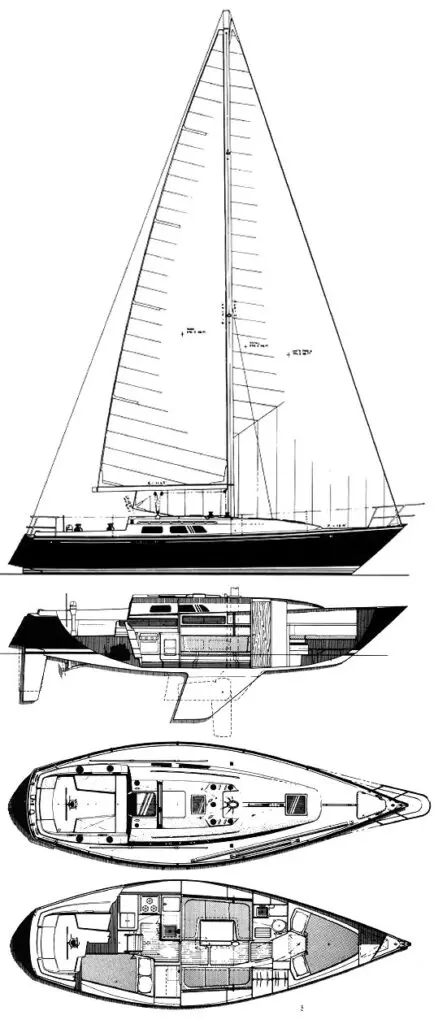 diagram, C&C 36, sailboat for sale