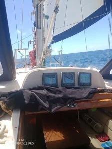 helm, Island Packet 485, sailboat for sale