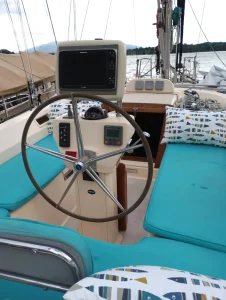 helm, Island Packet 485, sailboat for sale
