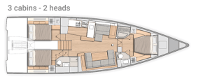 Beneteau 54 Oceanis layout drawing 2