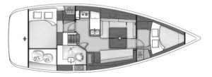 Beneteau 37 Oceanis layout drawing 1