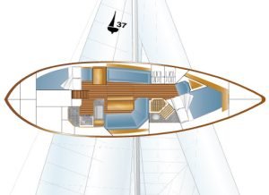 Pacific Seacraft 37 layout drawing 1
