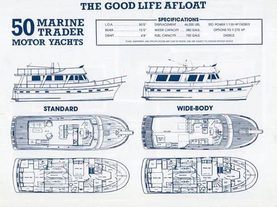 Marine Trader 50 Wide Body, trawler for sale