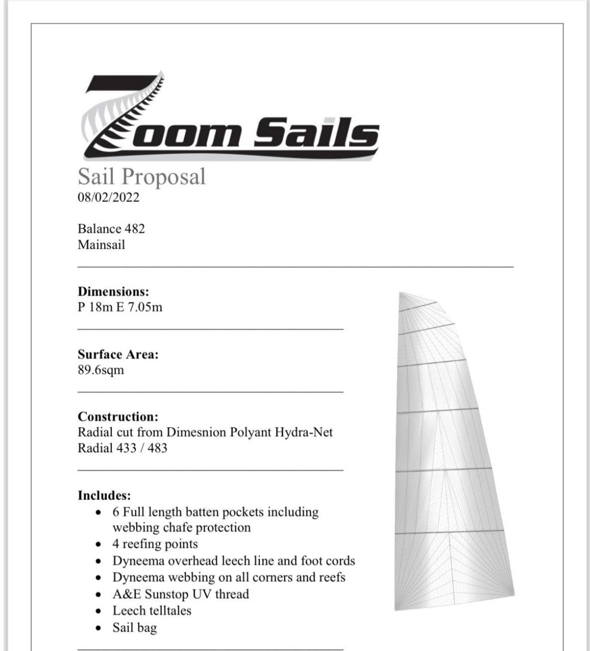 diagram, Balance 482, catamaran for sale