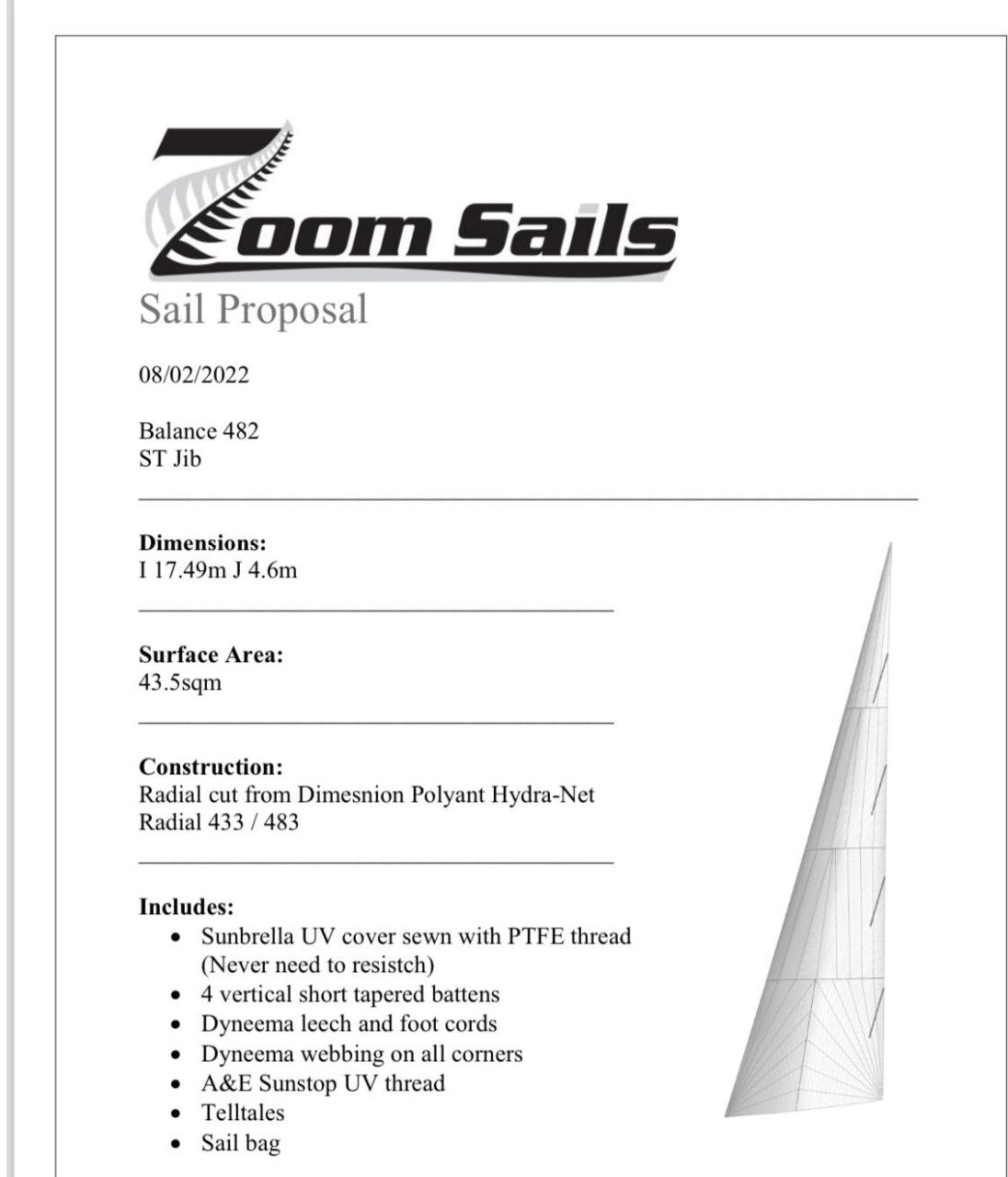 diagram, Balance 482, catamaran for sale