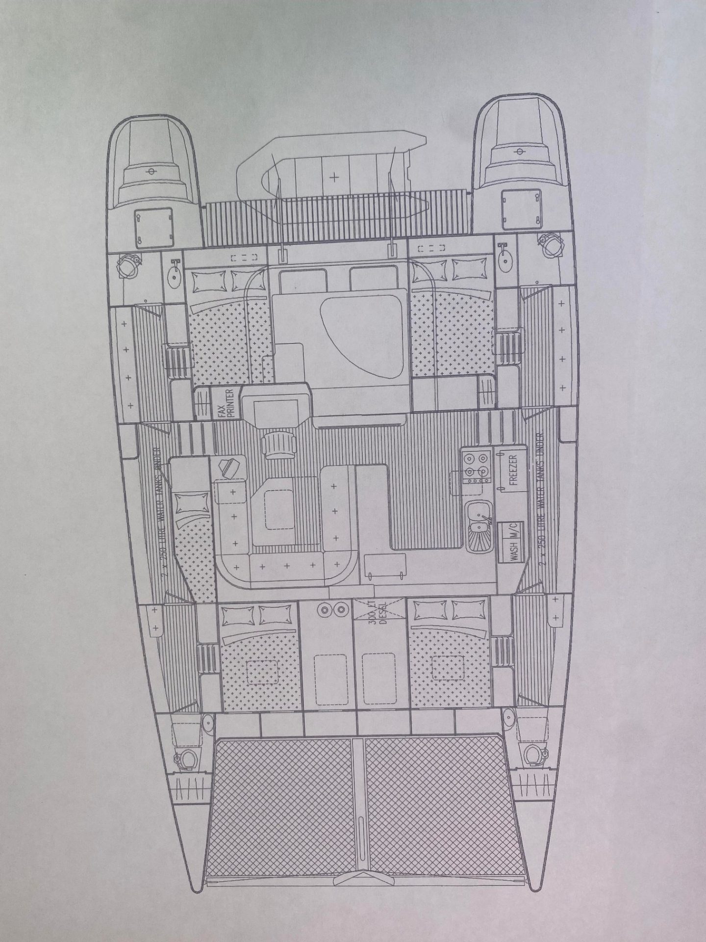 diagram, Voyage 47 Mayotte, catamaran for sale