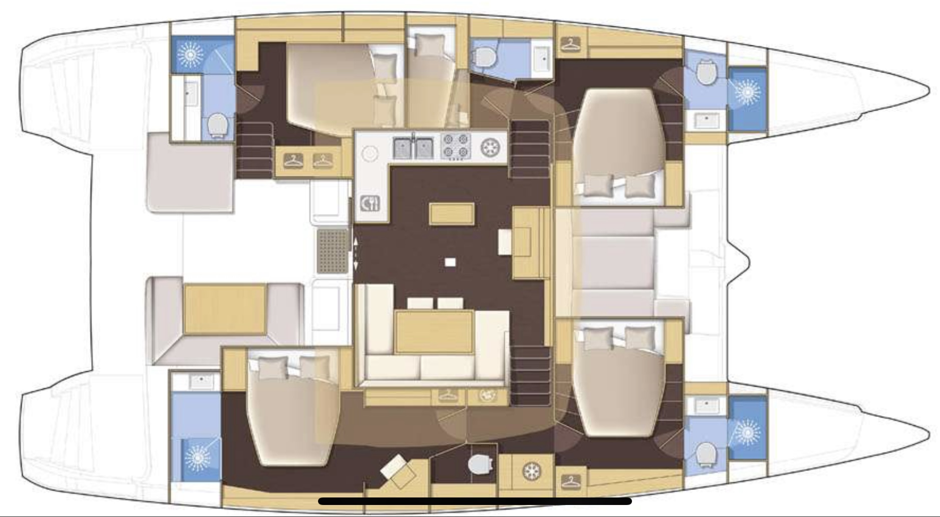 diagram, Lagoon 52F, catamaran for sale