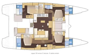 diagram, Lagoon 52F, catamaran for sale