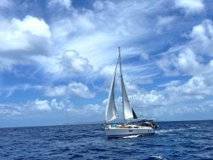 exterior, Hunter 410, sailboat for sale