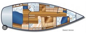 diagram, Hunter 410, sailboat for sale