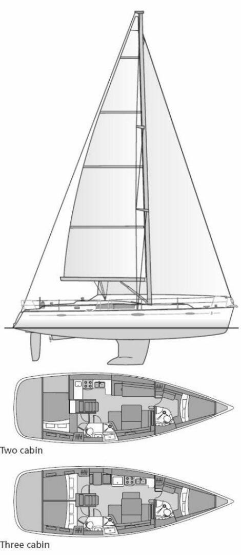 diagram, Beneteau 43 Oceanis, sailboat for sale