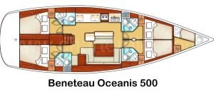 Beneteau 500 Oceanis layout drawing 1