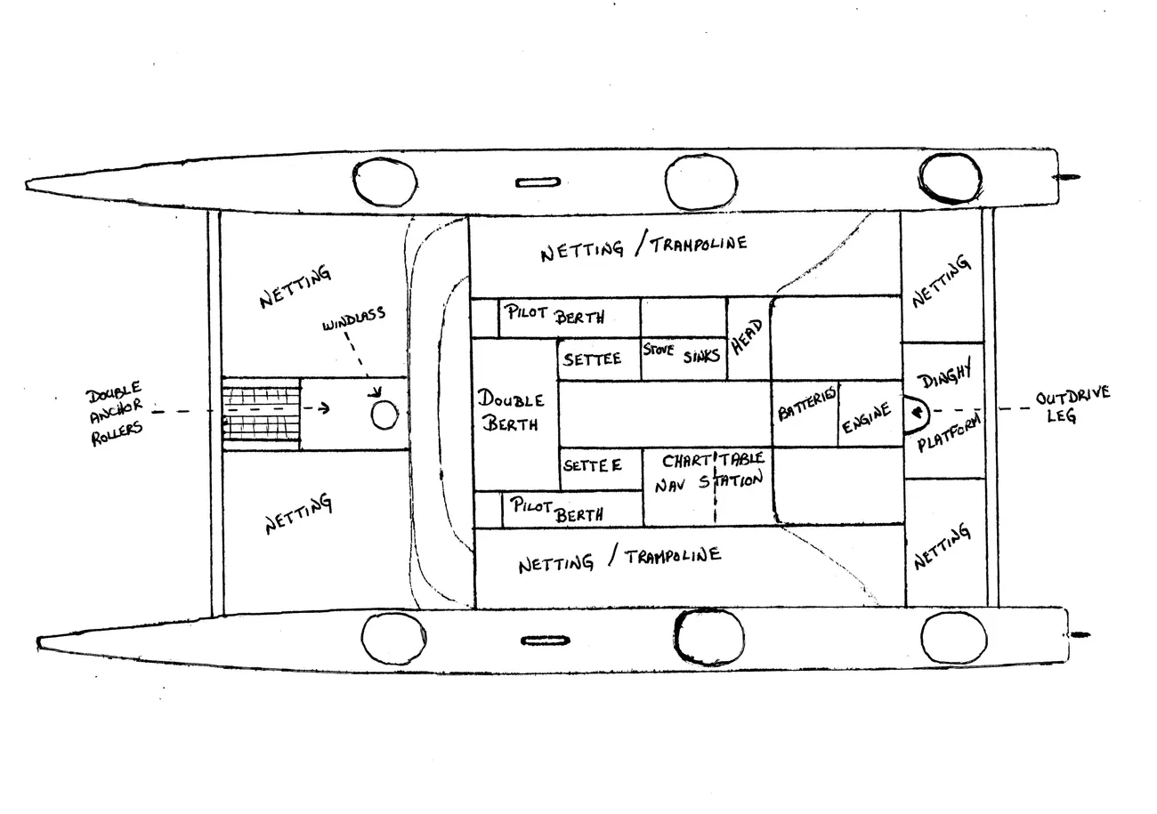 diagram, Custom, catamaran for sale