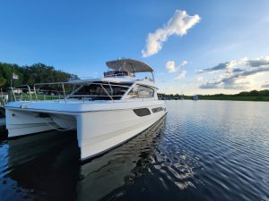 exterior, Aquila 48, power catamaran for sale