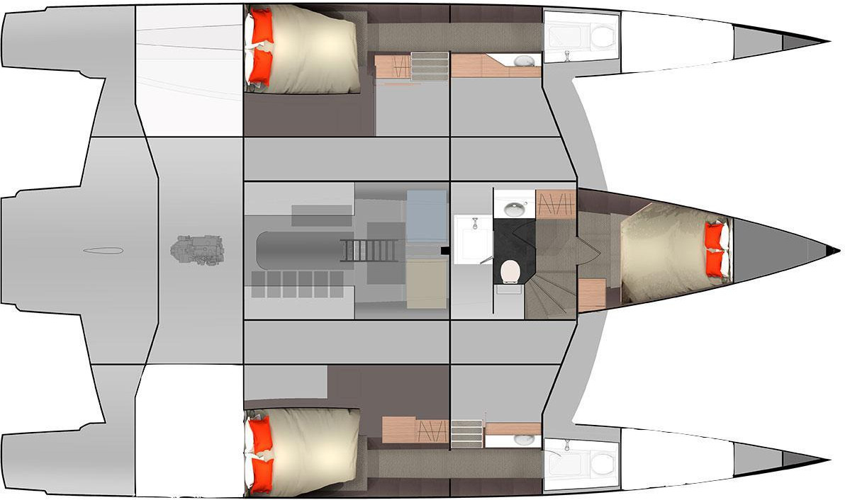 diagram, Neel 51, catamaran for sale