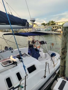 helm, Hunter 376, sailboat for sale