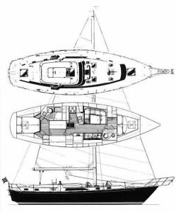 diagram, C&C 43 Landfall, sailboat for sale
