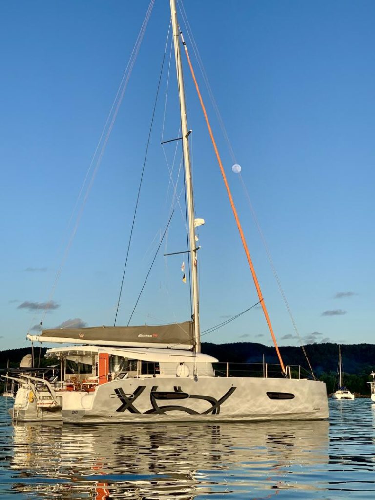Interior of the Excess 14 owner's version aboard S/V Kweli