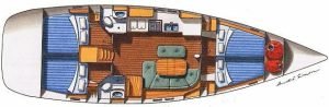 diagram, Beneteau 473 Oceanis, sailboat for sale