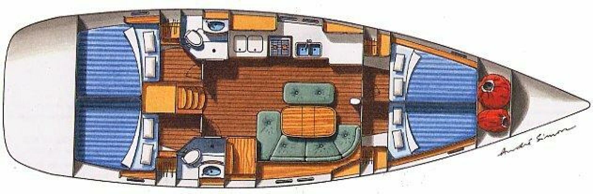 diagram, Beneteau 473 Oceanis, sailboat for sale