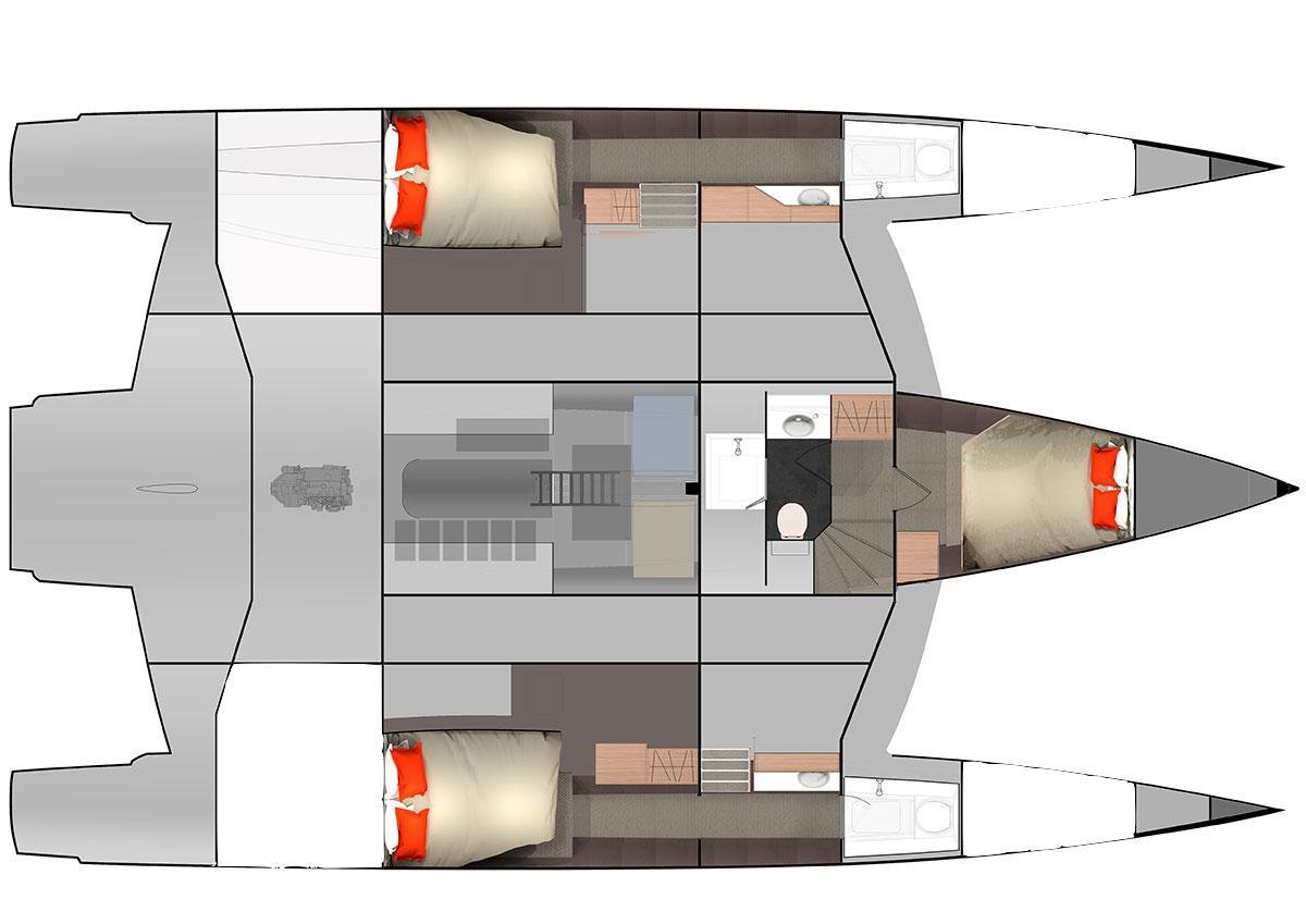 diagram, Neel 51, catamaran for sale