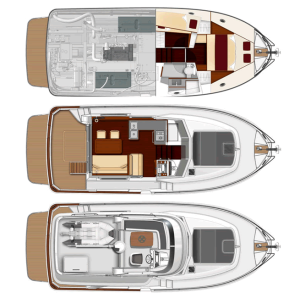 Beneteau 34 Swift Trawler layout drawing 1