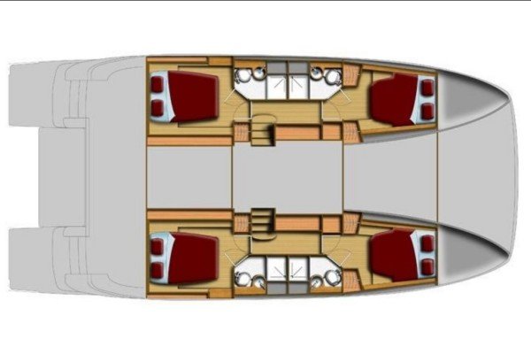 diagram, Aquila 48, power catamaran for sale