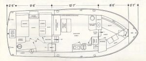 Chris-Craft 35 Catalina layout drawing 1