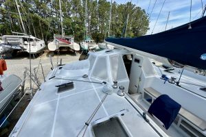 deck, Chris White, catamaran for sale