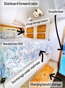 bed, St Francis 44, catamaran for sale