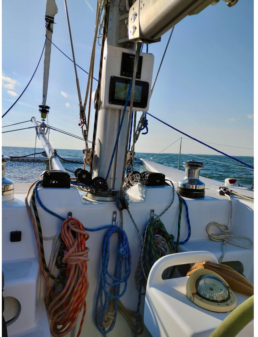 cockpit, Chris White, catamaran for sale