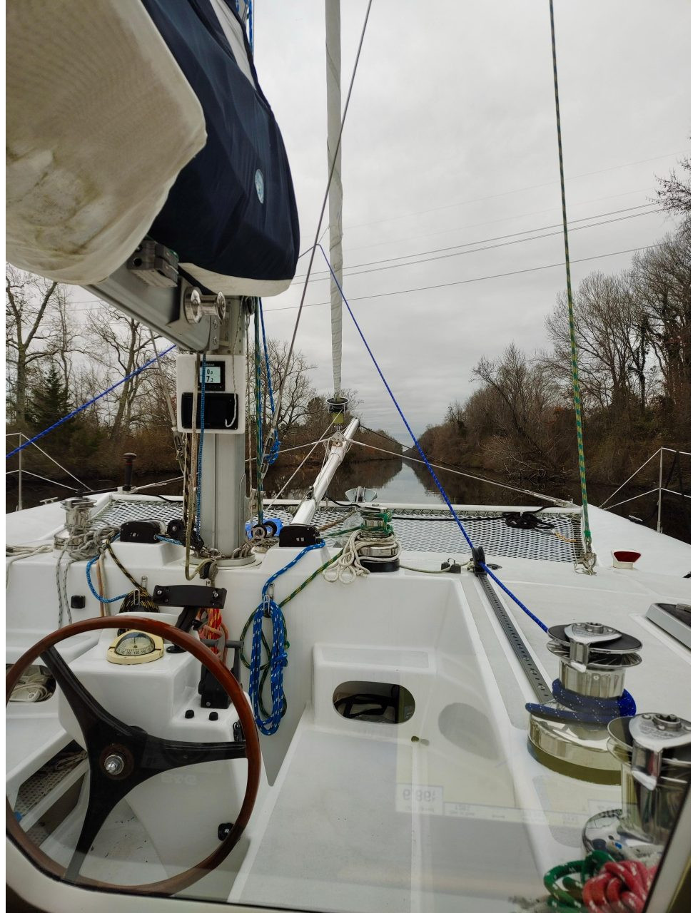 cockpit, Chris White, catamaran for sale