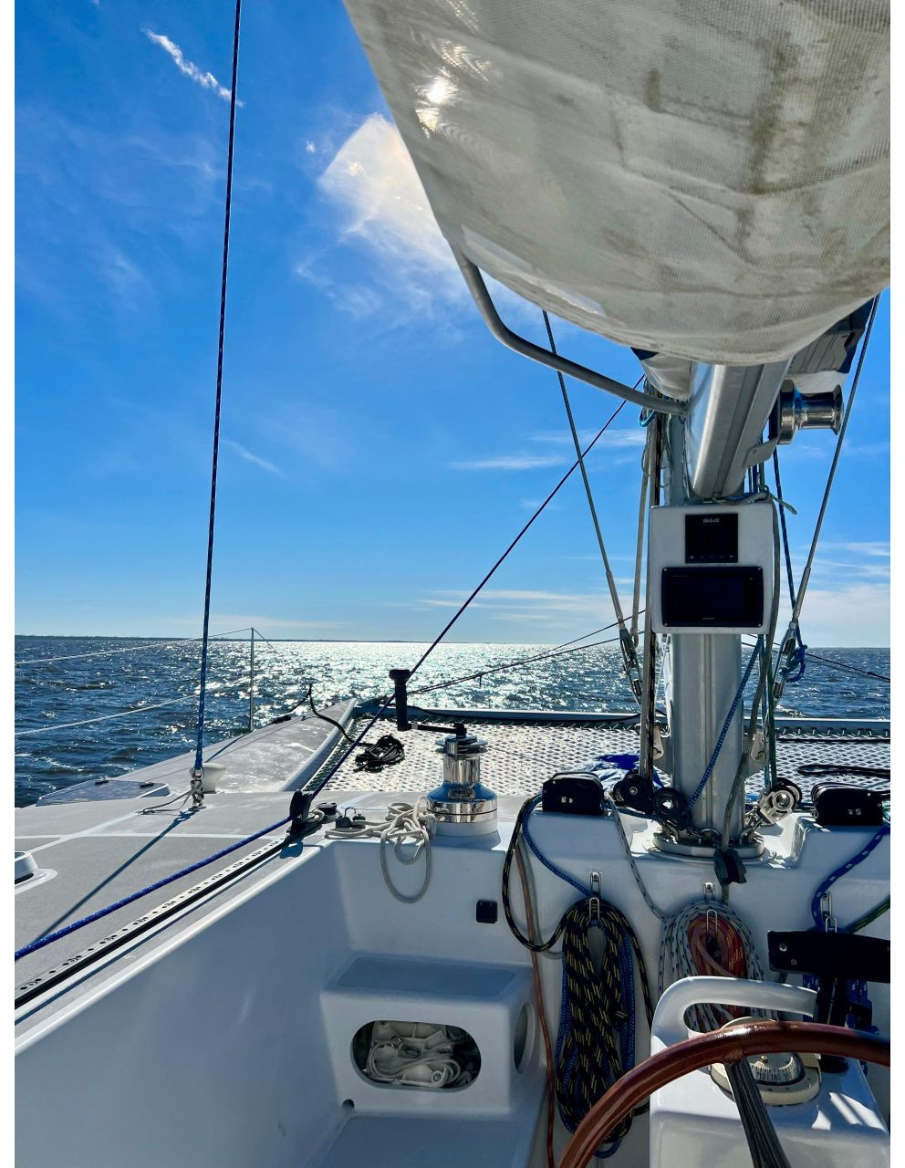 underway, Chris White, catamaran for sale