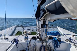 cockpit, Chris White, catamaran for sale