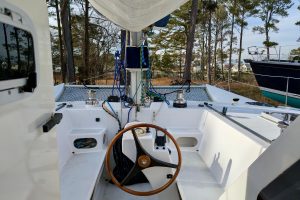 helm, Chris White, catamaran for sale