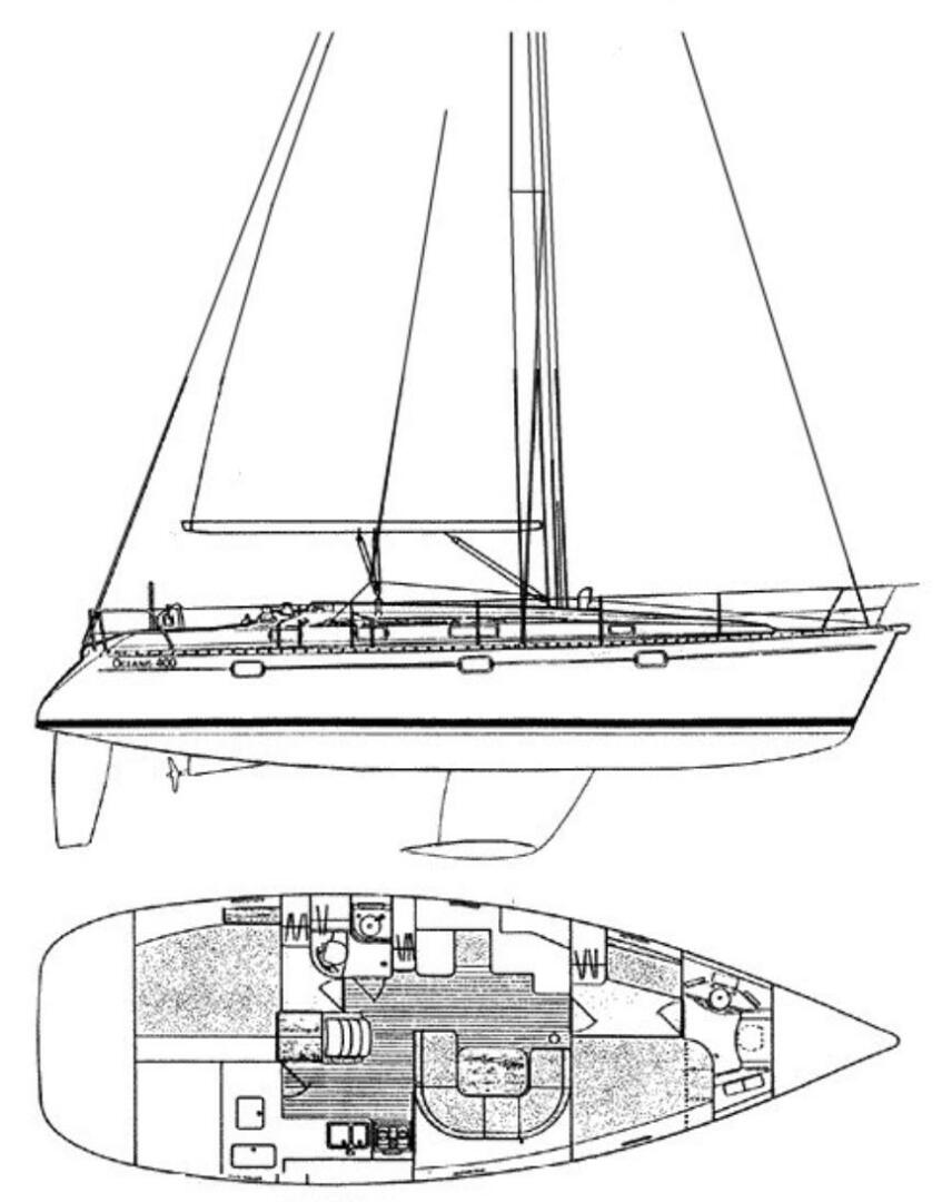diagram, Beneteau 400 Oceanis, sailboat for sale