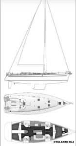 diagram, Beneteau 50 Cyclades, sailboat for sale
