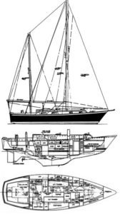 diagram, Pearson 365 Ketch, sailboat for sale