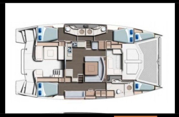diagram, Leopard 48, catamaran for sale