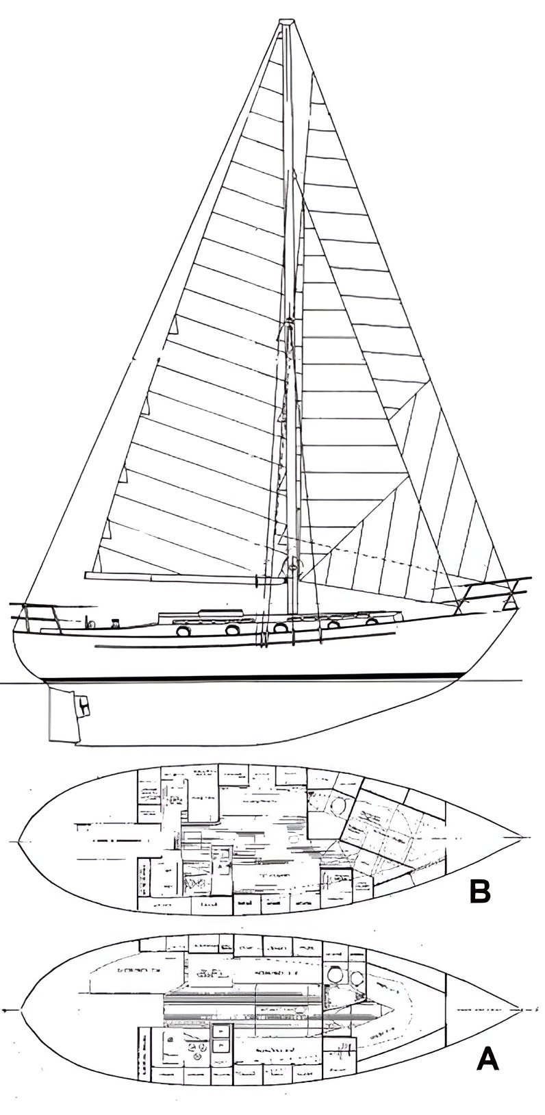 diagram, Liberty 38, sailboat for sale