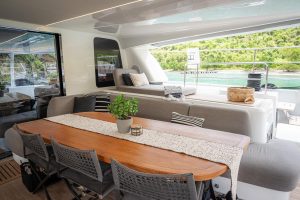 salon, Lagoon Sixty 7, power catamaran for sale