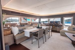 salon, Lagoon Sixty 7, power catamaran for sale